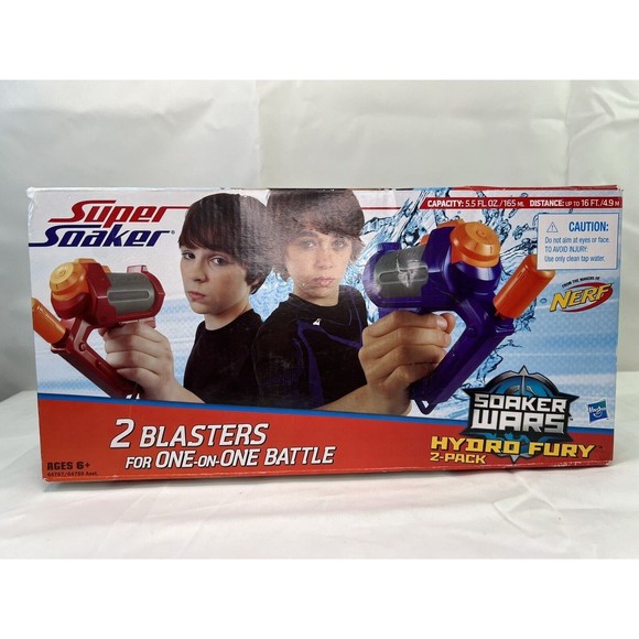 Super Soaker Hydro Fury 2-Pack Soaker Wars Water Toy Squirt Gun New‎ Sealed - Picture 1 of 4